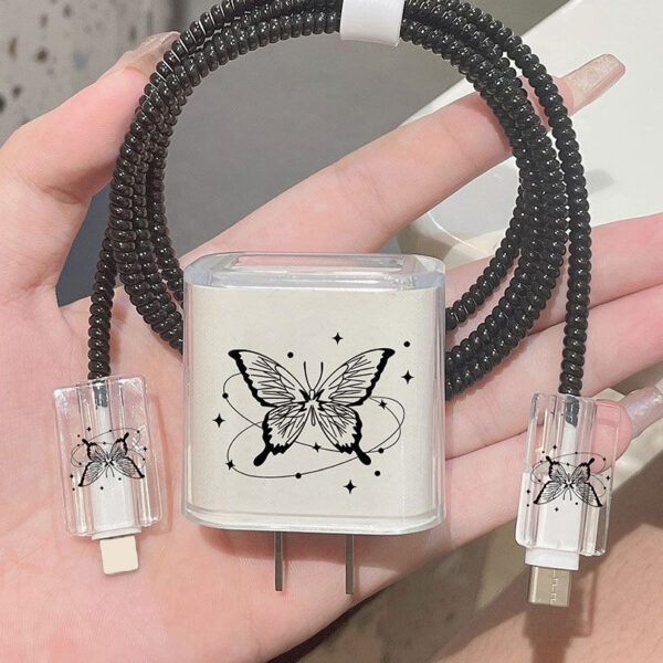 1691502247717-d24e71f974a54d1482d3157bce033070-goods.jpeg 5-in-1 Butterfly Design Case Set - Ultra-Protective iPhone 15/14/13/12/11 Pro Max Cover with 18W/20W Fast Charger and Durable Cable - Exclusively Designed for Apple iPhone Enthusiasts