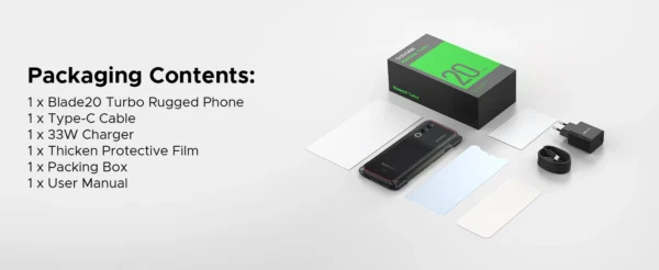 A2353c67286c343c1b8ae72e70998779cc.webp DOOGEE Blade20 Turbo 5G Rugged Phone Gemini Al 6.6'' Screen 10300mAh Battery 8GB 256GB 50MP Camera Android 15 NFC Mobile Phone