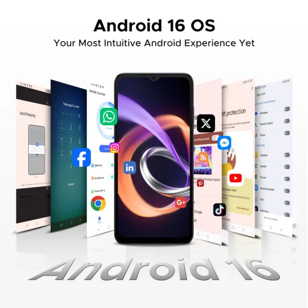 A2d626bdfd7464f3392abda352ebf056bX.webp DOOGEE Note56 Plus Smartphone Android 16 48GB+256GB 6150mAh Large Battery 6.56'' 90Hz Display UNISOC T7225 50MP Camera NFC