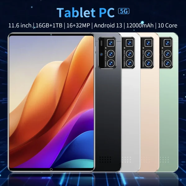 A553b9035be1f40f182ede649e01e10729.webp 2025 New 10.36Inch Original Tablet 16GB Ram 1TB Rom Android13.0 Dual SIM 10 Core 12000mAh Bluetooth WIFI 5G Network Tablet PC