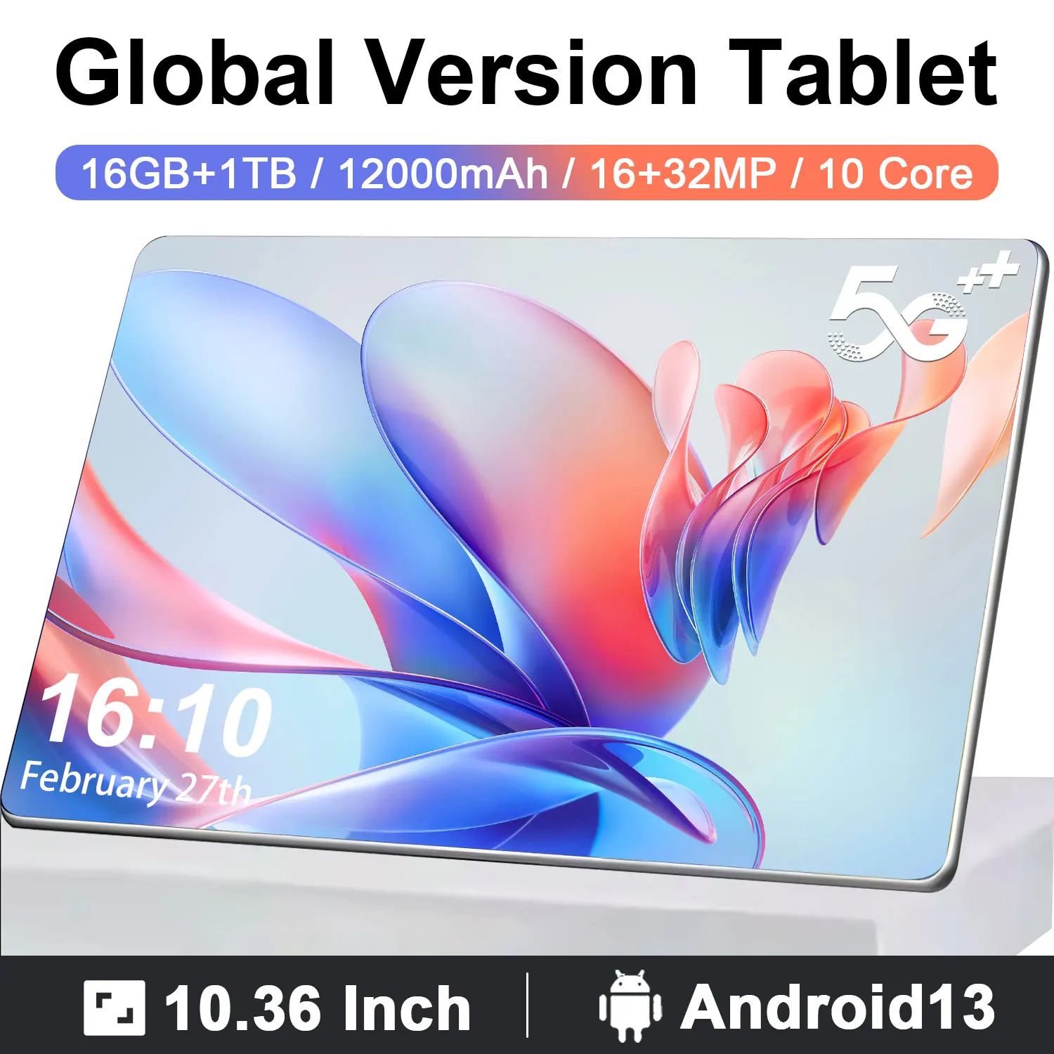 Aae13c22732c9427fa65e5ebdb1256437h.webp 2025 New 10.36Inch Original Tablet 16GB Ram 1TB Rom Android13.0 Dual SIM 10 Core 12000mAh Bluetooth WIFI 5G Network Tablet PC