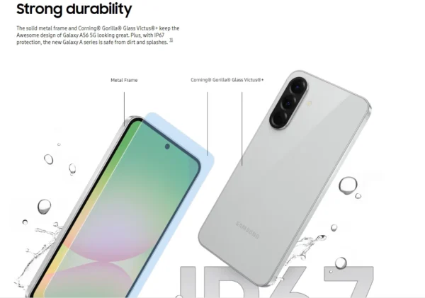 Samsung Galaxy A56 5G Smartphone Exynos 1580 6.7" Super AMOLED 120Hz Display 50MP Camera 5000mAh Battery Cellphone Middle East
