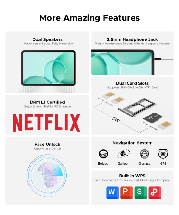 Afaf792310ae7413e83b24900f587c02fx.webp DOOGEE Tab G6 Max Tablet Android 16 32GB+256GGB 13.4'' 90Hz Display 11000mAh Battery 7.7mm Ultra-thin UNISOC T7280 Widevine L1