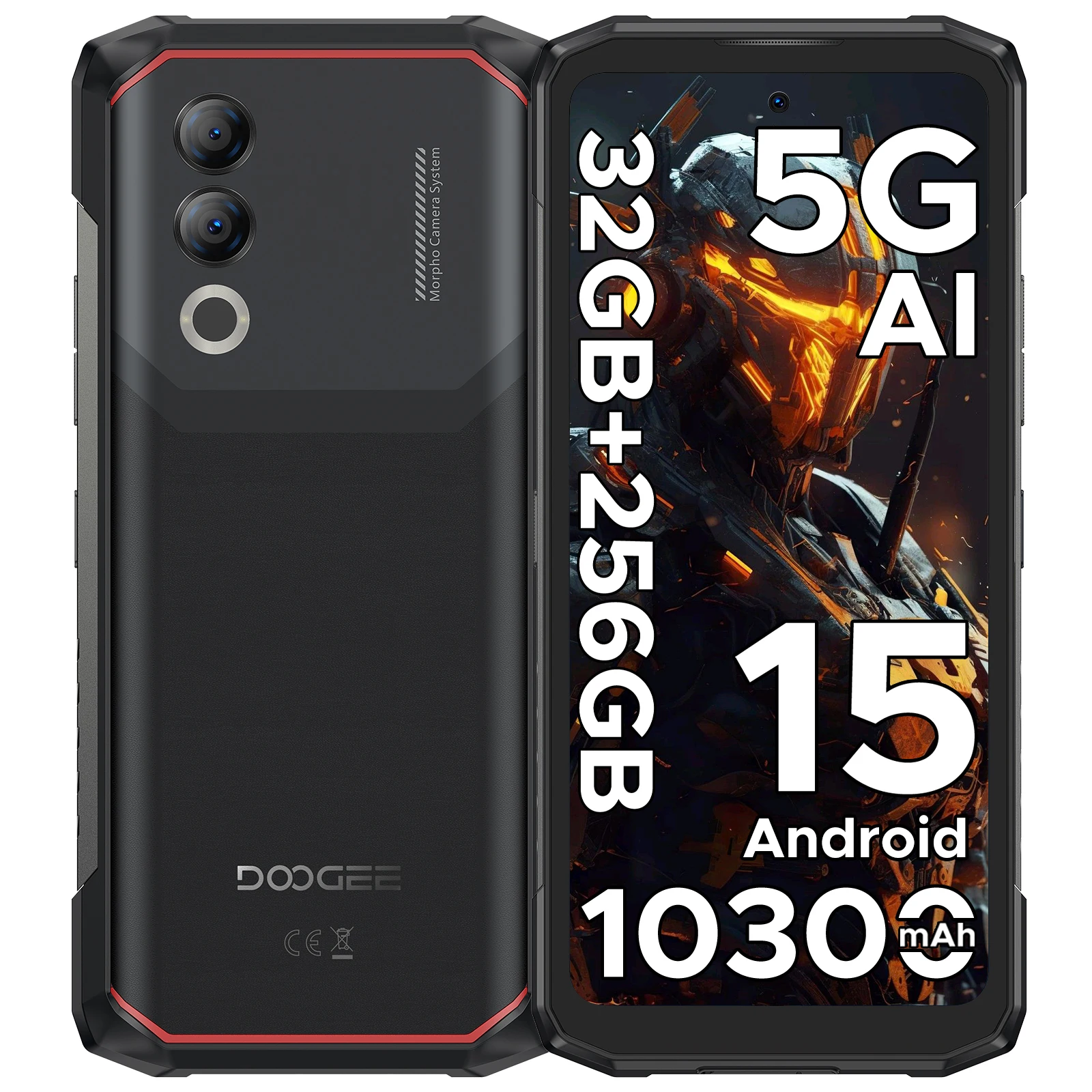 Afc99c76db8c04eb6a302698dc23c3d42O.webp DOOGEE Blade20 Turbo 5G Rugged Phone Gemini Al 6.6'' Screen 10300mAh Battery 8GB 256GB 50MP Camera Android 15 NFC Mobile Phone