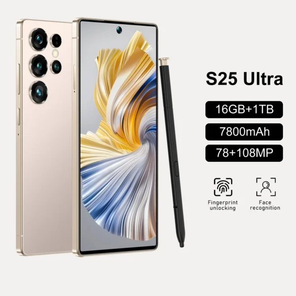 H110145597f4945e4ab3280588ae7c522l.webp Hot Selling 5G Global Big Screen S25 Ultra 16+1TB Android 14 Smartphone 7.3 Inch S-pen Telephone S25 Ultra Mobile Phones