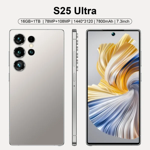 H15765ff4eae045609293d467b63cb8ddq.webp Hot Selling 5G Global Big Screen S25 Ultra 16+1TB Android 14 Smartphone 7.3 Inch S-pen Telephone S25 Ultra Mobile Phones