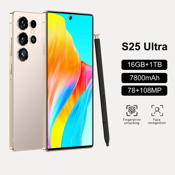 H19e0fd8350f84bff866cf55cfc15f951b.webp Hot Selling 5G Global Big Screen S25 Ultra 16+1TB Android 14 Smartphone 7.3 Inch S-pen Telephone S25 Ultra Mobile Phones