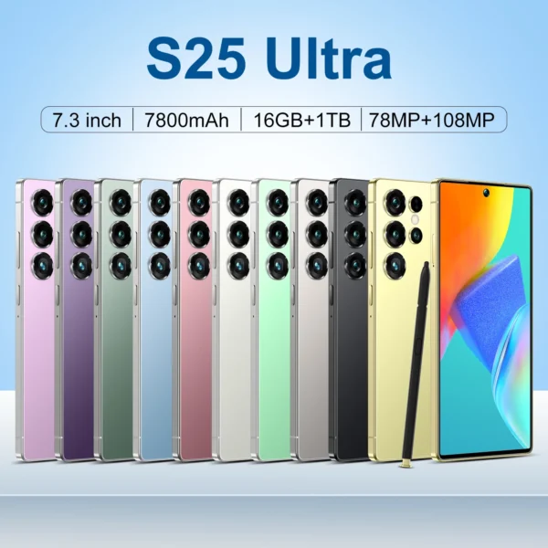 H28fb4a1026094a07ab821668dcfcc195I.webp Hot Selling 5G Global Big Screen S25 Ultra 16+1TB Android 14 Smartphone 7.3 Inch S-pen Telephone S25 Ultra Mobile Phones