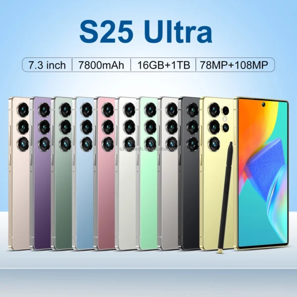 Original S25 Ultra Smartphones 16GB+1TB 5G Dual SIM Mobile Phone 108MP Rear Camera HD 144Hz Decacore LTE Cellular Compatibility