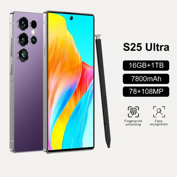 Hca3c5a6c2dca4bfcaafad0433c908afdR.webp Hot Selling 5G Global Big Screen S25 Ultra 16+1TB Android 14 Smartphone 7.3 Inch S-pen Telephone S25 Ultra Mobile Phones