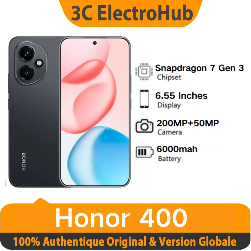 S0403f834e4e8436284256e2699a5b441Z.webp Honor 400 - Snapdragon 7 Gen 3, AMOLED 120Hz, 6000 mah,200MP + 50 MP AI Super Camera, 6.55 inches Smartphone
