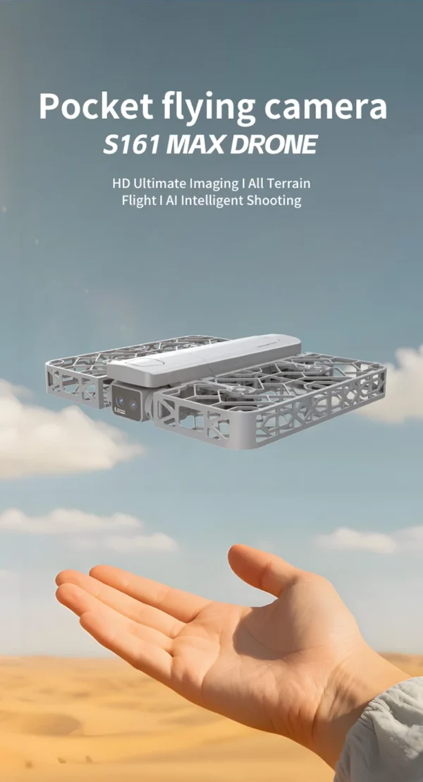 S050a6f9cc8d54e3db3fc66e1ea01187c7.webp S161Max Drone 8K Professional Dual Camera Brushless Motor Optical Flow Hovering Folding Quadcopter S161 Max 4K RC Dron Toys