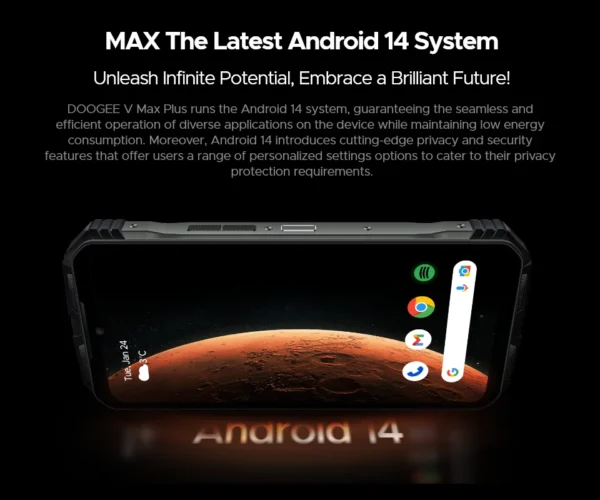 DOOGEE V Max Plus 5G Rugged Phone 6.58" Dimensity 7050 16GB+512GB 200MP Camera 22000mAh Large Battery Lighting Effect Phone