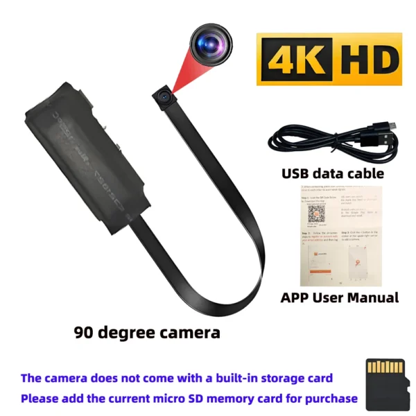 S15b00acc5b1e404ea94d27875f78514dy.webp 4KHD mini WiFi camera with remote viewing, mobile detection and other functions, home DIY nanny style wireless HD camera