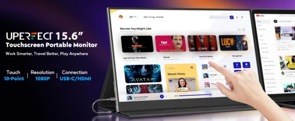 S17897a0acdc944a68e7daa92ce335afdM.webp UPERFECT 15.6 Inch Touch Portable Monitor Gaming 1920*1080P 300cd/m2 Extended Pc Display For TV Laptop Second Screen XBox PS4/ 5