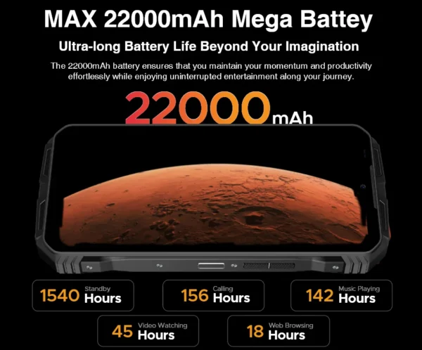 DOOGEE V Max Plus 5G Rugged Phone 6.58" Dimensity 7050 16GB+512GB 200MP Camera 22000mAh Large Battery Lighting Effect Phone