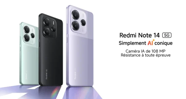 S1e4fb7a58fee4dd18b1d69d8e60ef69aL.webp Xiaomi Redmi Note 14 5G, NFC, smartphone, MediaTek Dimensity 7025-Ultra, screen AMOLED, inches, 120Hz, Al 108 MP camera system with OlS,Charger Not Included