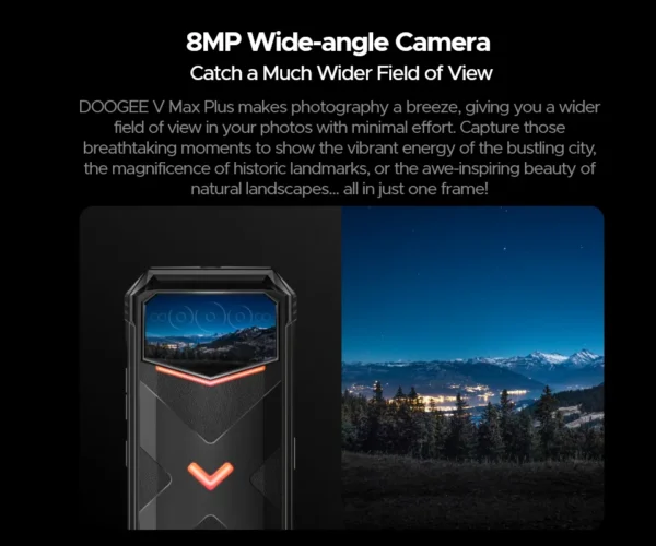 DOOGEE V Max Plus 5G Rugged Phone 6.58" Dimensity 7050 16GB+512GB 200MP Camera 22000mAh Large Battery Lighting Effect Phone