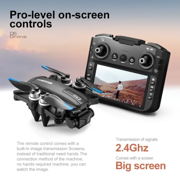 2025 NEW D5 Drones 4K HD Professional Remote Control Helicopter Plane RC Dron With Screen obstacle avoidance FPV Quadcopter Toys