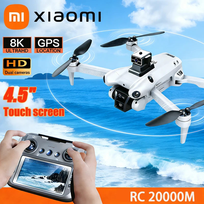 S2fdb55901a334828966d8ff19be5ab297.webp Xiaomi S101 Drone 8K HD Professinal Dual Camera 20000M 5G WiFi 120° Wide-angle ESC UAV With screen Obstacle Avoidance Quadcopter