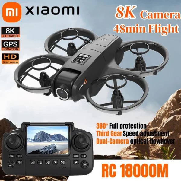 S3965dbd2f3a049f89b5470d70028e138f.webp Xiaomi YT3 Drone 8K 5G GPS Professional HD Aerial Photography Remote Control Aircraft HD Dual Camera Quadcopter Toy 2025 NEW