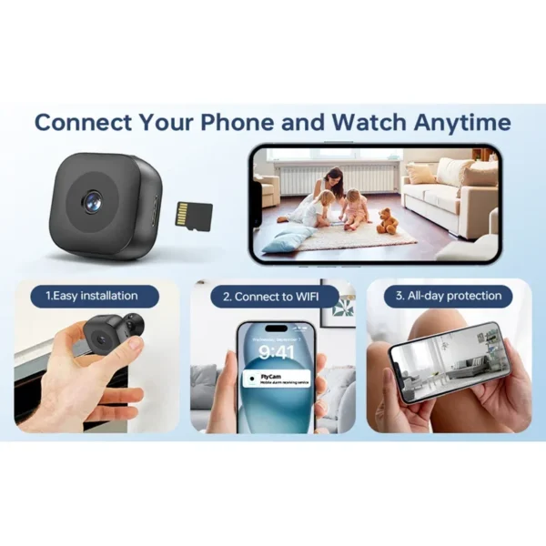 S3c913b3caf454ac18b12703fca88d242E.webp Xiaomi Mini 4K HD Camera WiFi Wireless Monitoring Security Protection Remote Monitor Camcorders Video Surveillance Smart Home