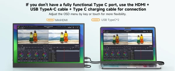 S3d2529597db24b339fe2357f51a83cf5T.webp UPERFECT 15.6 Inch Touch Portable Monitor Gaming 1920*1080P 300cd/m2 Extended Pc Display For TV Laptop Second Screen XBox PS4/ 5
