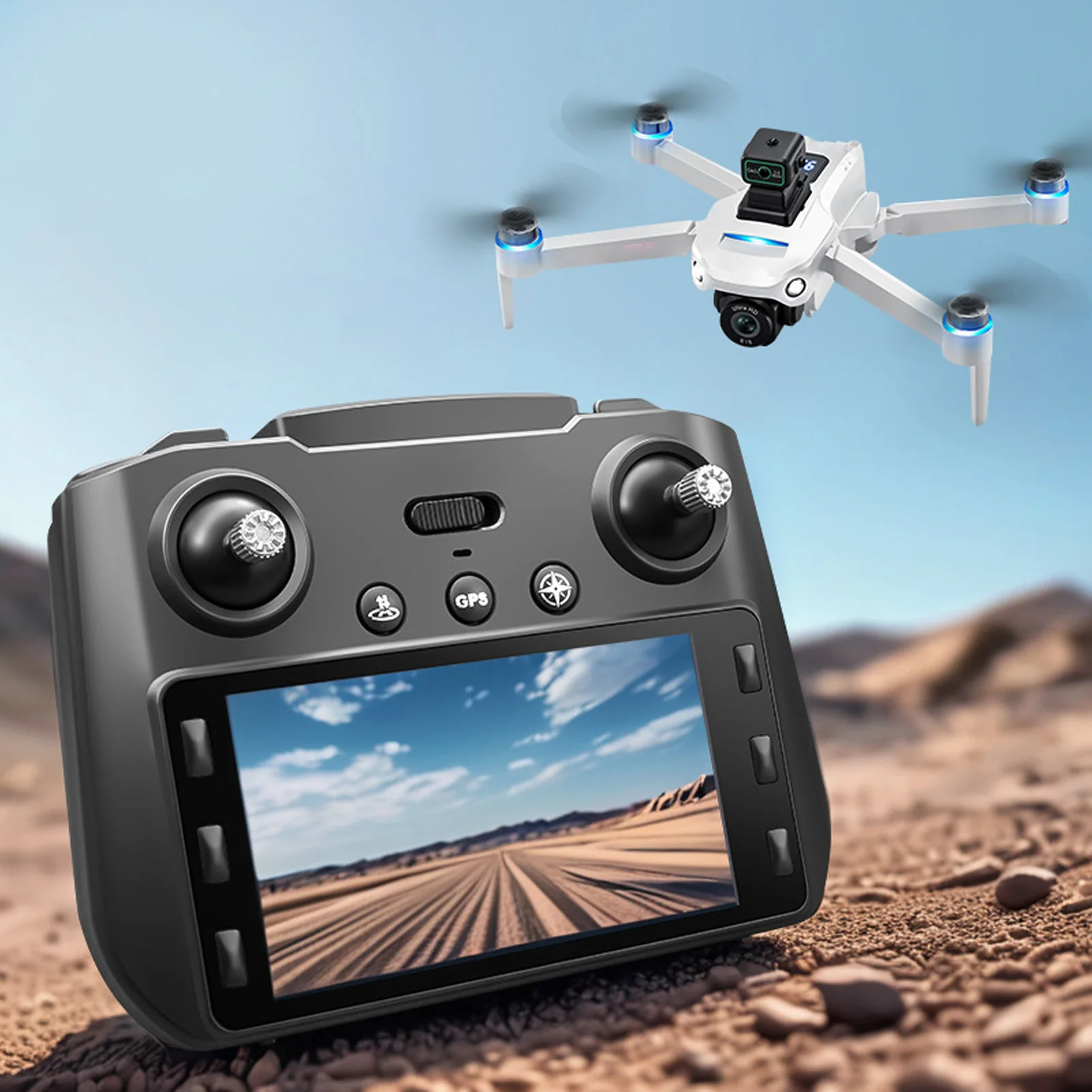 S3e35adbb800c47d5b62adba890e70528Q.webp Drone Dual Camera APP Control LCD Display Remote Control Intelligent Obstacle Avoidance WIFI 5G RC Quadcopter