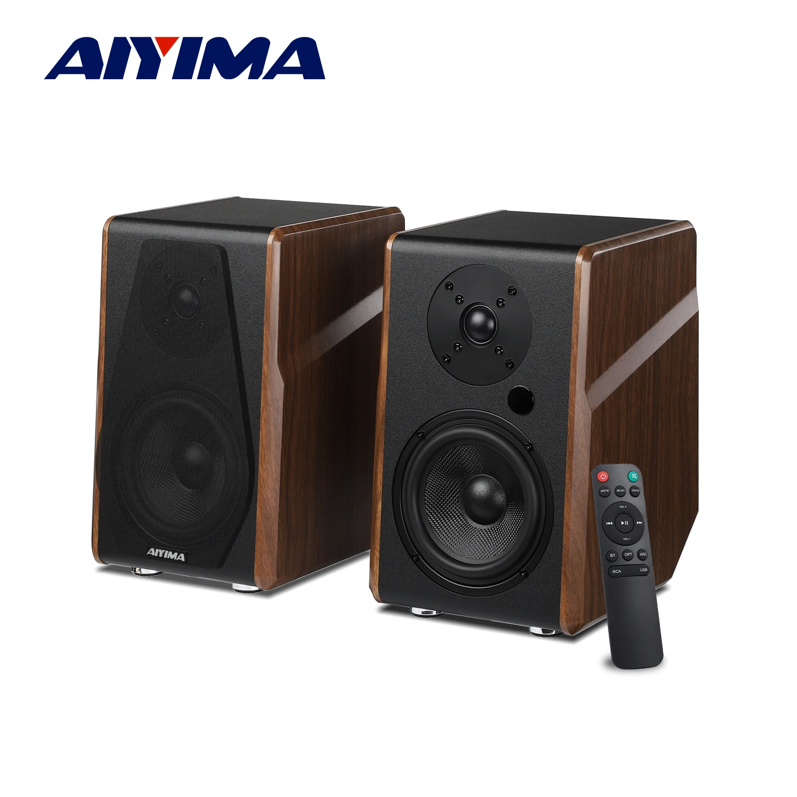 S43d8693ca469402199116faf16f1d39bg.webp AIYIMA S700 Active Bookshelf Speakers 120W Bluetooth Wireless HiFi Sound System Wooden Bookshelf Speaker Audio Output Subwoofer