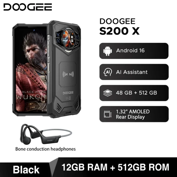 S43f45a3d9faf412d871b690a7328d549R.webp World Premiere DOOGEE S200 X 5G Rugged Phone 12+512GB Smartphone 6.72” FHD+120Hz IPS screen Dimensity 7050 10100mAh battery 33W