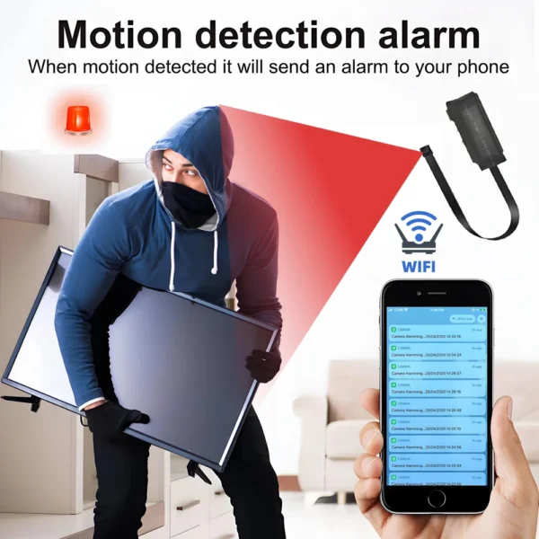 S468aa9265bc441cfa872a5b008cb6137w.webp 4KHD mini WiFi camera with remote viewing, mobile detection and other functions, home DIY nanny style wireless HD camera