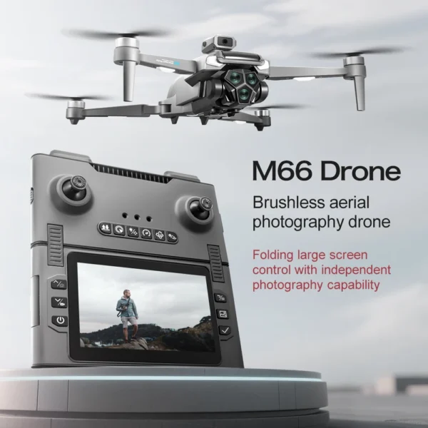 S4692a741e3dc475fa0a3b44f52d5accbW.webp 2025 New M66 Drone HD Folding Remote Control With Camera And Screen 5G FPV Camera Quadcopter Brushless Motor RC Quadcopter