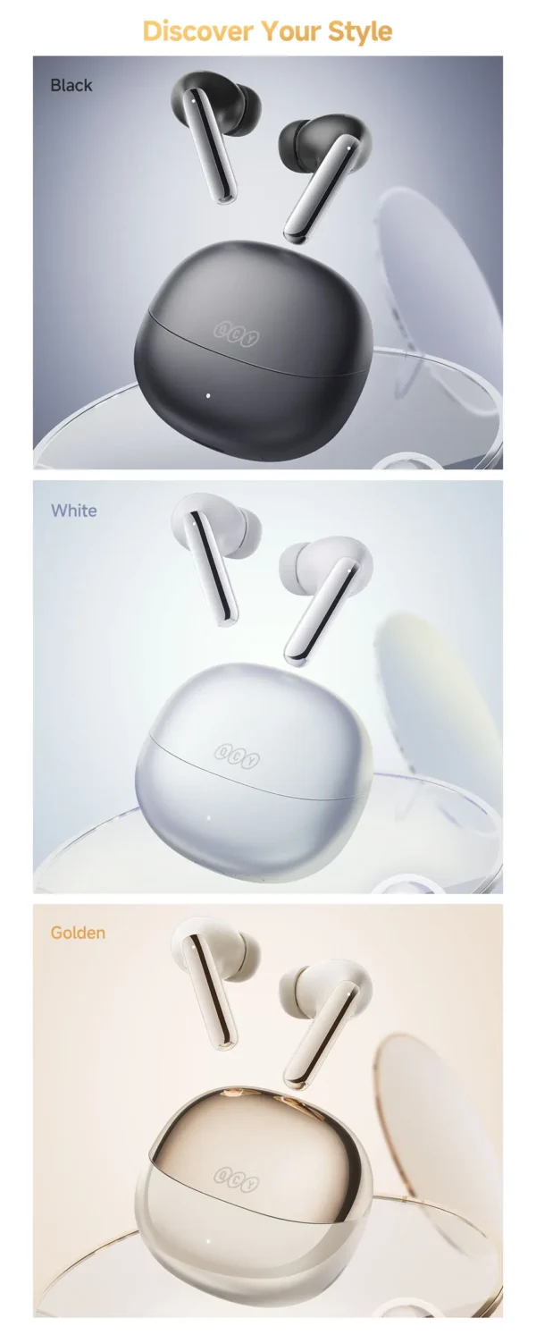 QCY MeloBuds Pro Adaptive Hybrid Active Noise Cancelling Wireless Earbuds 46dB Bluetooth 5.3 LDAC Hi-Res Audio 34H Earphones