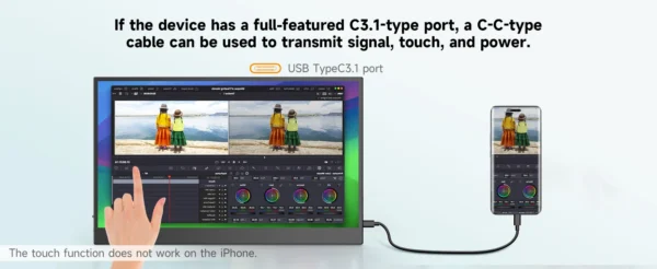 S4a41f18388564077bdeccd9951e0ce15W.webp UPERFECT 15.6 Inch Touch Portable Monitor Gaming 1920*1080P 300cd/m2 Extended Pc Display For TV Laptop Second Screen XBox PS4/ 5