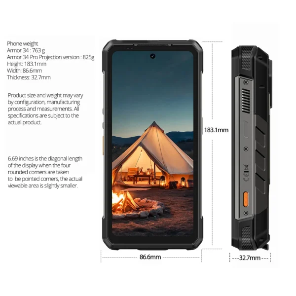 S4b399cde388643589a704cba515075c2h.webp 【World Premiere】Ulefone Armor 34 5G AI Rugged Phone 25500mAh Up to 32GB+512GB 120Hz 6.95" NFC Android 15 Smartphon