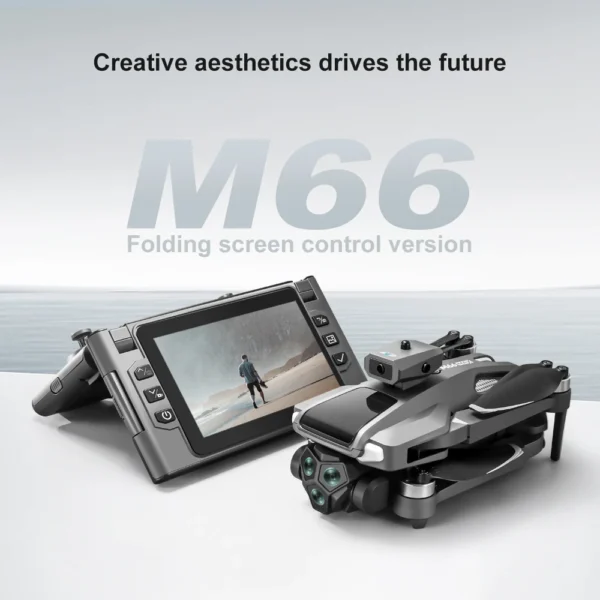 S51393cf4f64c4c90b0838868e6f750e59.webp 2025 New M66 Drone HD Folding Remote Control With Camera And Screen 5G FPV Camera Quadcopter Brushless Motor RC Quadcopter