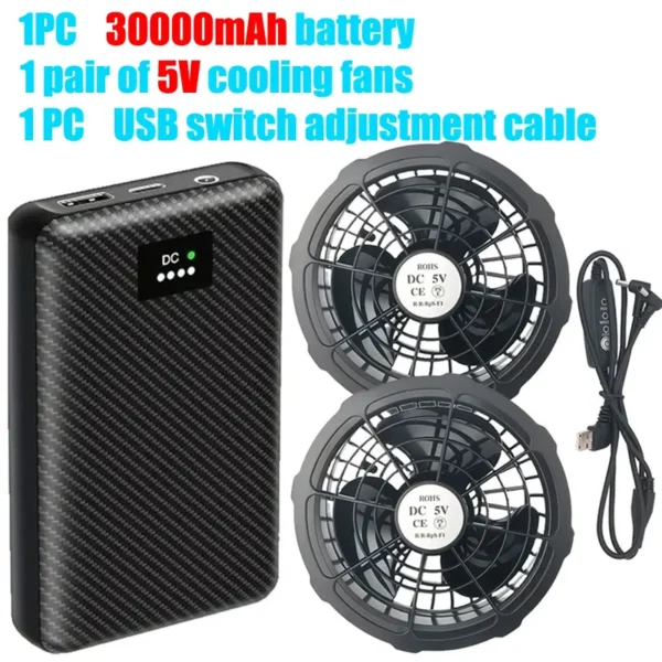 Powerbank 30000mAh Portable Heating Mobile Power Supply for Heating Vest Jacket Gloves Electric Heating Equipment DC Power Bank