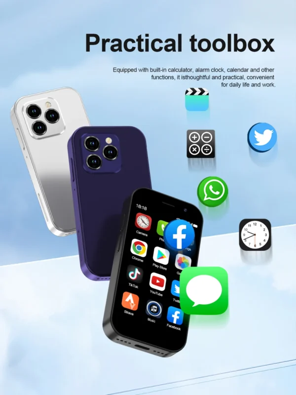 S5398b590cb4043b9a0e78d59c145bf76T.webp 2025 New SERVO KING8000 Mini Smartphone Android 4G LTE Global GPS 3" Display 5MP Camera WIFI Small Mobile Phones 2000mAh Battery