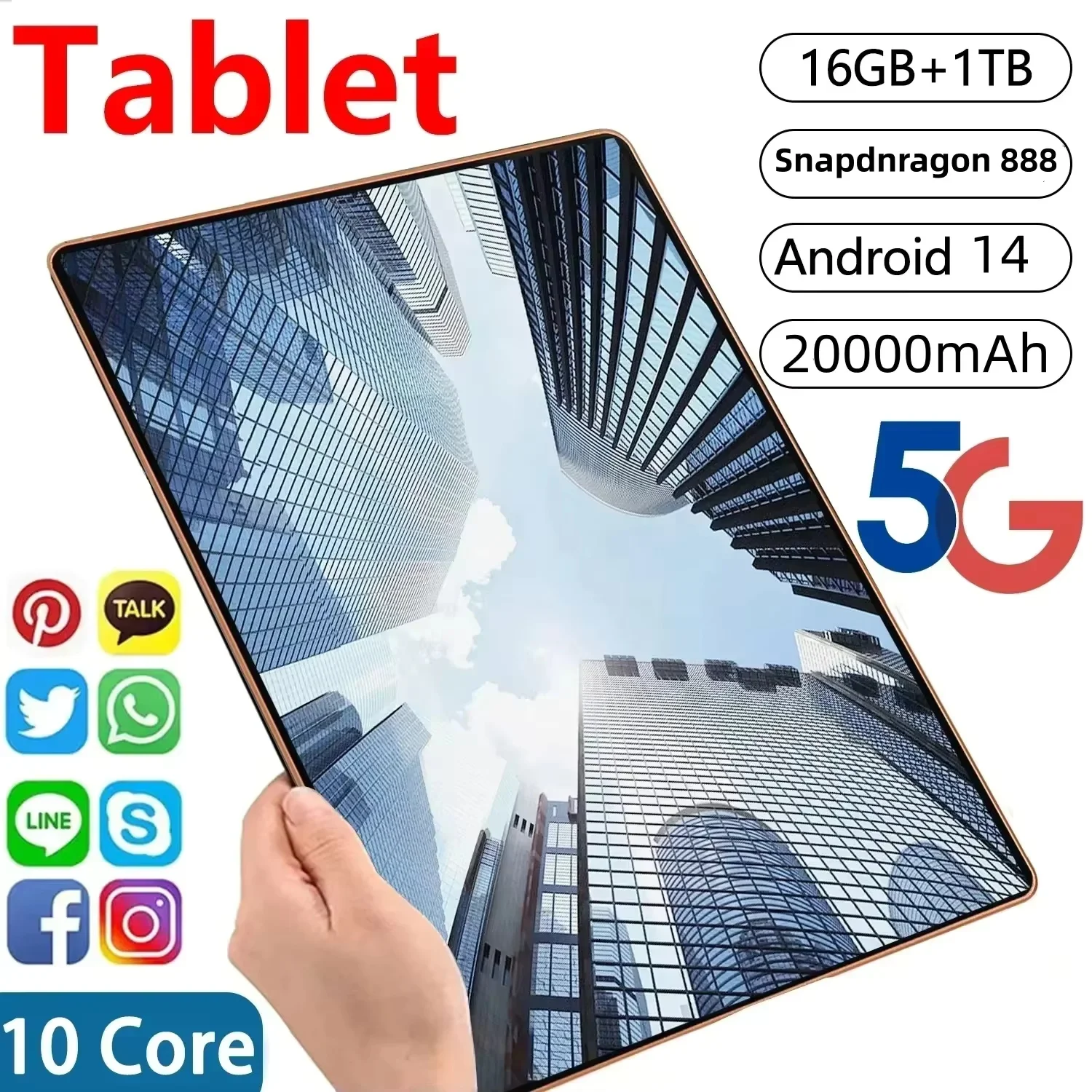 S57bca5c7d24745559a38391083836eaag.webp 2025 NEW Pad 15 Pro Tablet Android 14 22GB+2TB 20000mAh Snapdragon 888 Original Tablets PC 5G Dual SIM Card WIFI HD 4K Mi Tab