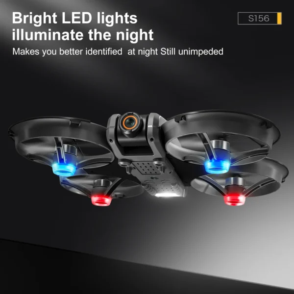 S580f0c5f3647492a8525d0219022c4a69.webp S156 Dual-Camera All-Around Drone with Large Screen Control, 4.5-inch Display, Smart Obstacle Avoidance, Full-Enclosure Design,