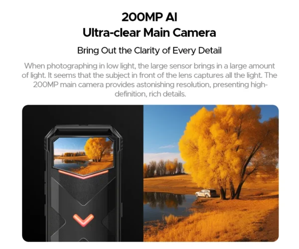 DOOGEE V Max Plus 5G Rugged Phone 6.58" Dimensity 7050 16GB+512GB 200MP Camera 22000mAh Large Battery Lighting Effect Phone