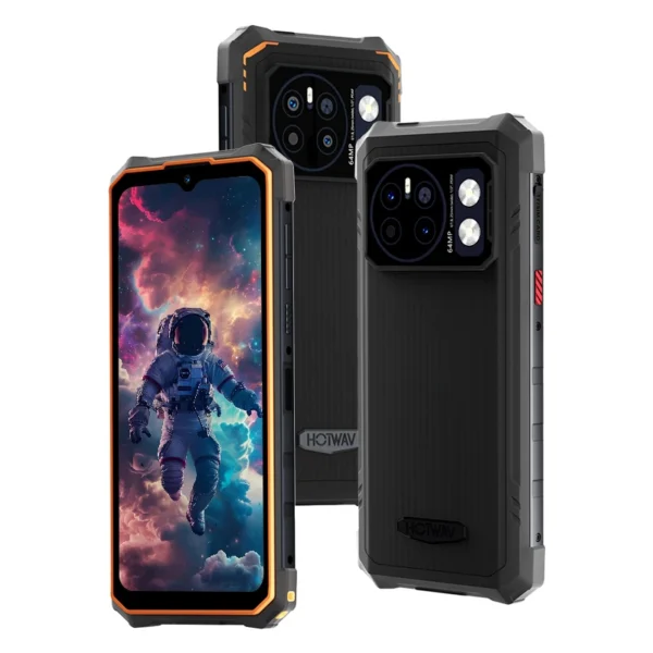 S5d634cba9da2466183dd30af640b4d7bR.webp HOTWAV Cyber 13 Rugged Phone 10800mAh Massive Battery 8GB 128GB Smartphone 150LM Flashlight 6.6'' HD+ 64MP Android 14 Cellphone
