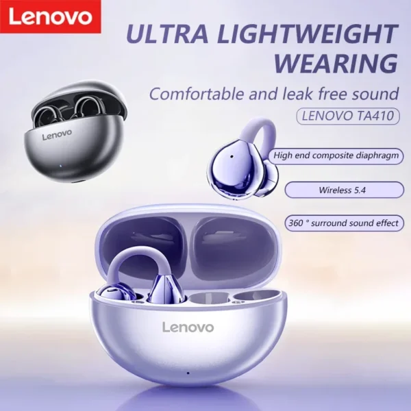Lenovo TA410 Wireless Bluetooth 5.4 Earphones TWS Panoramic Sound Effects Ultra Long Battry Life Headphones Comfortable To Wear