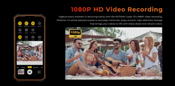 S6099d32380154d72aa19156ef042331dc.webp HOTWAV Cyber 13 Rugged Phone 10800mAh Massive Battery 8GB 128GB Smartphone 150LM Flashlight 6.6'' HD+ 64MP Android 14 Cellphone