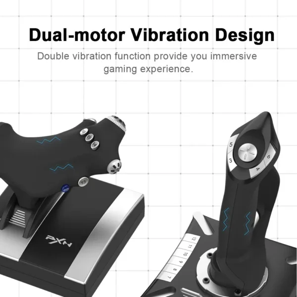 S61b53da0b9d5421383a30ea220044e9ea.webp PXN 2119 PRO Flight Simulator Gamepad Vibration Controller Joystick for PC/Desktop PS4 Flight Joystick Game Controller
