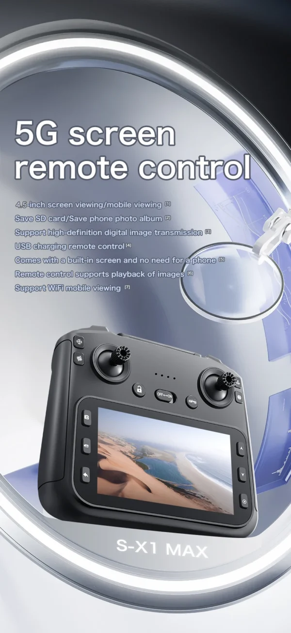 New S-X1 MAX GPS Drone Professional 4K Camera 3-axis gimbal Aerial FPV Brushless with Large Screen Remote Control Folding Dron