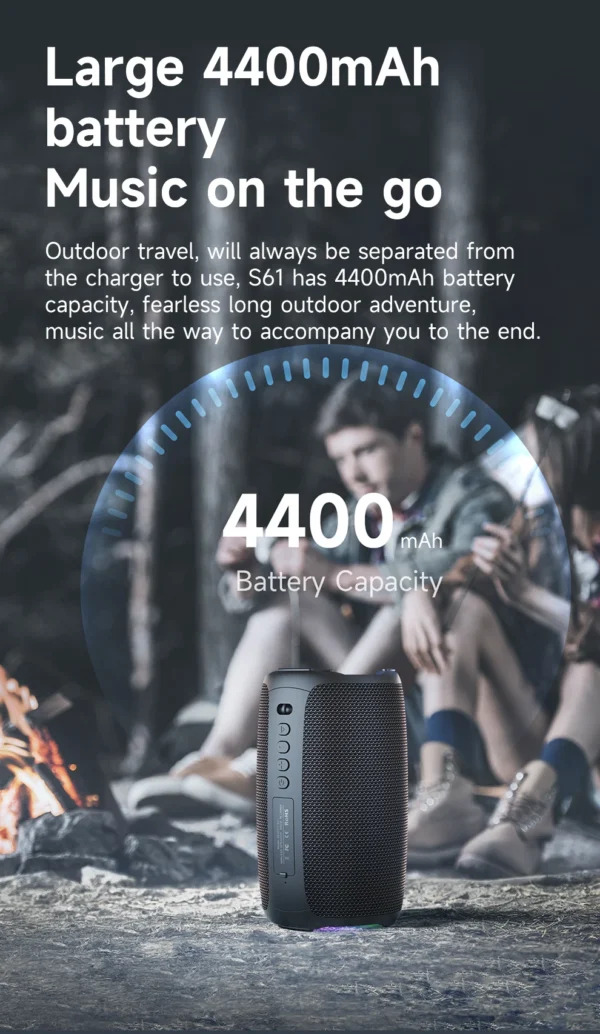 S62e79826adf94c758a37494f230d97dak.webp ZEALOT-S61 Bluetooth Speaker,with IPX6 Waterproof Protection and Outdoor Bass Sound for Backyard and Beach Party,10W Loudspeaker