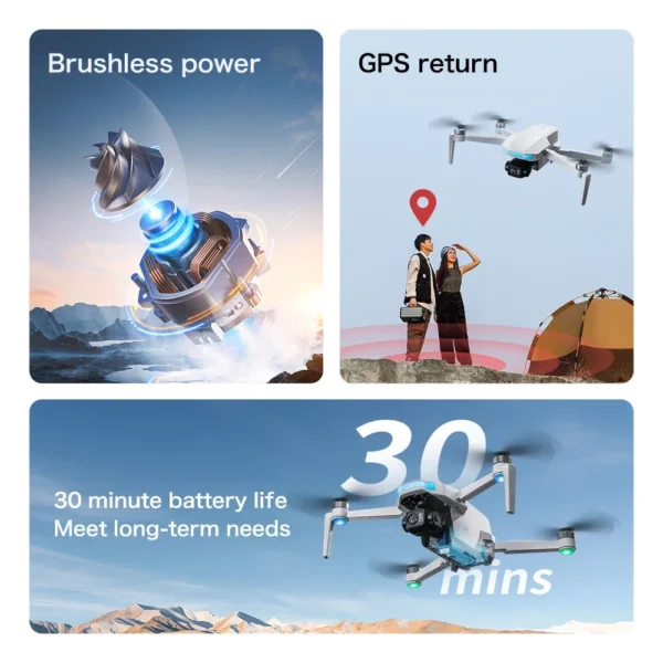 S6563943f8f944cbe9e630d0ffaeec8b9c.webp 2025 S-X1 GPS Pro Drone - 8K HD Camera with 3-Axis Anti-Shake Gimbal & EIS, 5G Screen Control Brushless Quadcopter RC Toy Gift