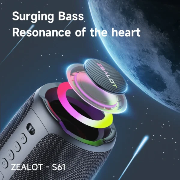 S6deacaf45e4c43a8a81a07c59a687132D.webp ZEALOT-S61 Bluetooth Speaker,with IPX6 Waterproof Protection and Outdoor Bass Sound for Backyard and Beach Party,10W Loudspeaker