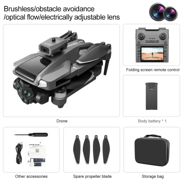 S711bba4ef2fb4790a88f0ed5a22b0f57M.webp 2025 New M66 Drone HD Folding Remote Control With Camera And Screen 5G FPV Camera Quadcopter Brushless Motor RC Quadcopter